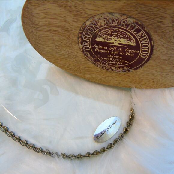 Carousel Horse Suncatcher Oval Etched Glass Oregon Myrtlewood Stand Chain Edge - Picture 4 of 5